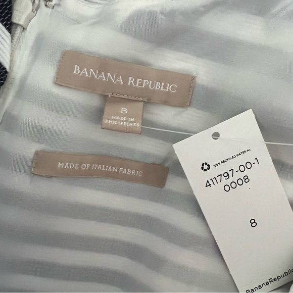 Banana Republic Textured Striped Scoop Neck Dress Black Combo Fit And Flare NWT - Picture 10 of 11